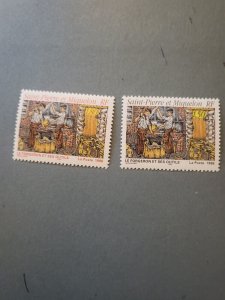 Stamps St Pierre & Miquelon Scott #626-7 never  hinged