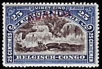 Ruanda Urundi SG#4 Mint - 1916 25c.  - Waterfalls, Numbers -