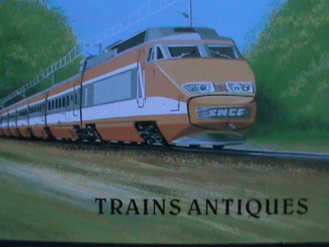 LAOS-1997 -ANTIQUE-CLASSIC LOCALMOTIVE & MORDEN EXPRESS TRAIN MNH S/S VF