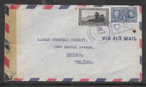 Just Fun Cover Panama #C75,RA14 on JUN/21/1944 Censored Airmail Cover (my5643)
