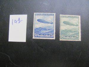 Germany 1936  MNH SC C57-C58 SET VF 50 EUROS  (193)