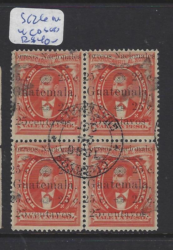 GUATEMALA (PP2208B)   25C SURCH SG 26 BL OF 4  CDS  VFU