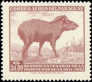 Paraguay #C291-C293, Complete Set(3), 1961, Animals, Never Hinged