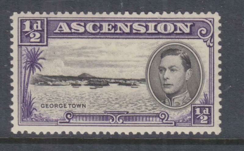 ASCENSION, 1938 KGVI perf. 13 1/2, 1/2d. Black & Violet, lhm.