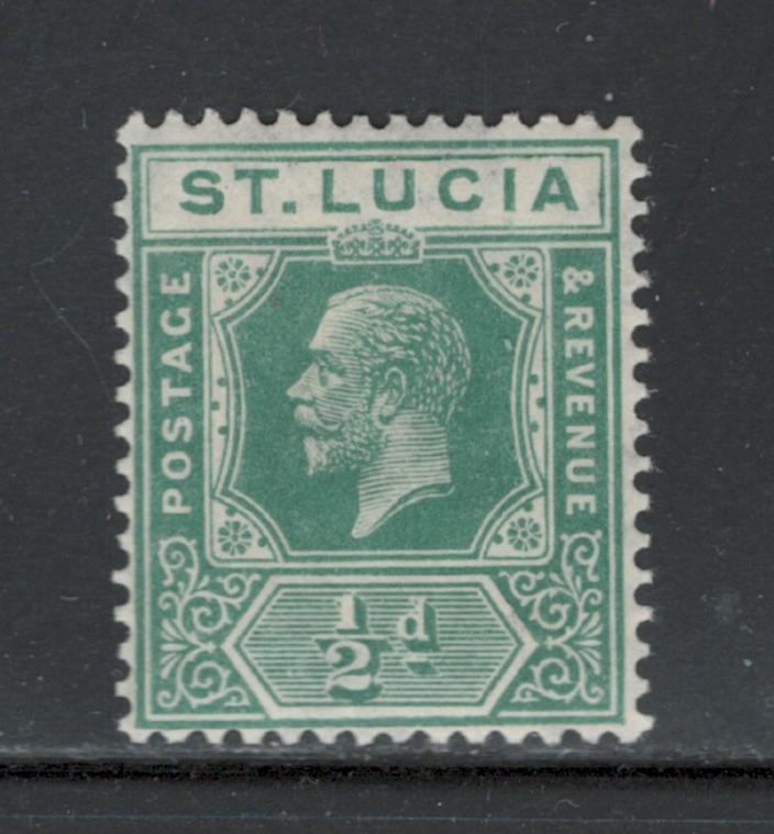 St. Lucia 1921 King George V 1/2p Scott # 76 MH