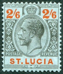 ST LUCIA-1924 2/6 Black & Red/Blue Sg 104 MOUNTED MINT V49018