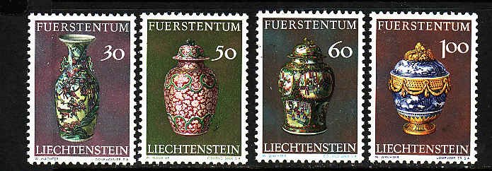 Liechtenstein-Sc#545-8-unused NH set-Chinese Vases-1974-