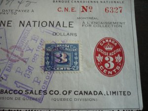 Revenue Stamps - Canada - VanDam# FX64,FCH5 - 2 Cheques with Tax Stamps