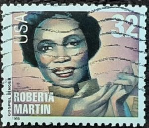 US Scott # 3217; used 32c Roberta Martin from 1998; VF/XF centering; off paper