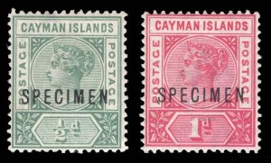 MOMEN: CAYMAN ISLANDS SG #1s-2s SPECIMEN 1900 MINT OG LH £170 LOT #67275*