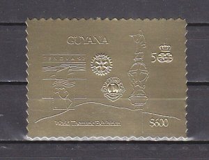 Guyana, Mi cat. 3814 A. World Thematic Expo. Rotary & Lions, Gold Foil issue. ^