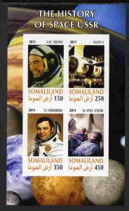 Somaliland 2011 History of Space - USSR #14 imperf sheetl...