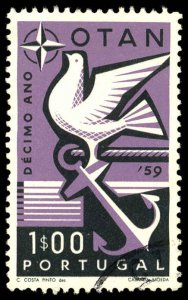 PORTUGAL Sc 846 USED - 1960 1e - Symbol of Hope and Peace