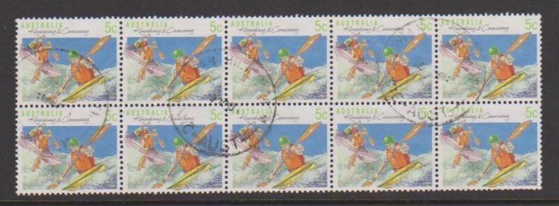 Australia Sc#1114a Used Block of 10