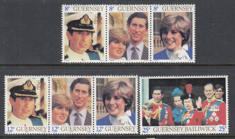 Guernsey 224-226 Royal Wedding MNH VF