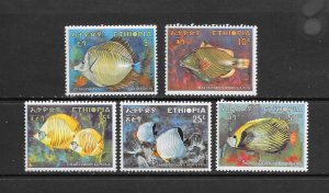 FISH - ETHIOPIA #558-62  MNH