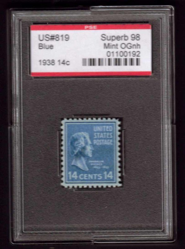 MALACK 819 SUPERB OG NH, w/PSE (GRADED 98 (ENCAPSULA..MORE.. g4382