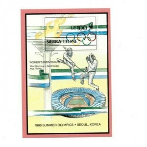 Sierra Leone 1989 - Seoul Olympics, Winners - Souvenir Sheet - Scott 1034 - MNH