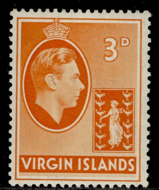 BRITISH VIRGIN ISLANDS GVI SG115, 3d orange, M MINT. CHALKY 