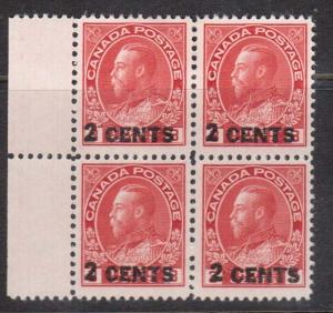 Canada #139 VF/NH Margin Block