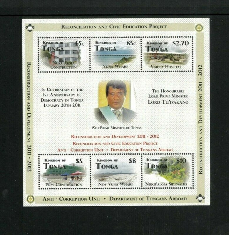 Wholesale Lot Tonga #1177 Mini Sheet of 6 Perf. Cat/ 270.00 (9 x 30.00)