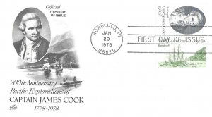 1978 FDC, #1732-1733, 13c Capt. James Cook, Art Craft & Artmaster