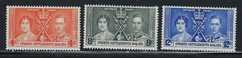 Straits Settlements 235-37 NH 1937 KGVI Coronation