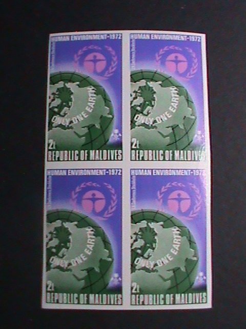 MALDIVE ISLAND 1972-SC#412 UN CONFERENCE ON HUMAN ENVIRONMENT  MNH BLOCK VF