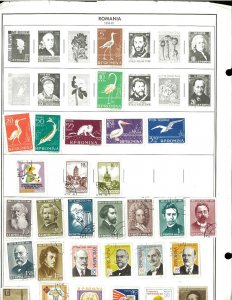 Romania M (mostly), CTO & Postally Used Hinged on 2 H.E.Harris Pages