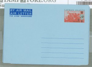 Cayman Islands  1975 Postal Stationery, 3c red orange & black on blue