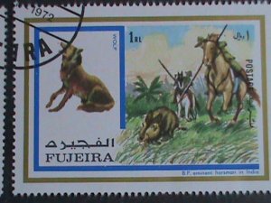 FUJEIRA STAMP-1972-LOVELY ANIMALS CTO STAMP  SET WITH ORIGINAL GUM. RARE