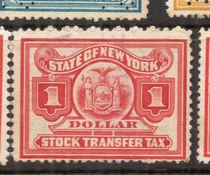 USA Early 1900s NY Stock Transfer Revenues Fine Used $1. Surcharged NW-219948