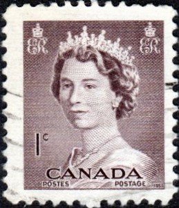 Canada 325 - Used - 1c Queen Elizabeth II (1953) (2)