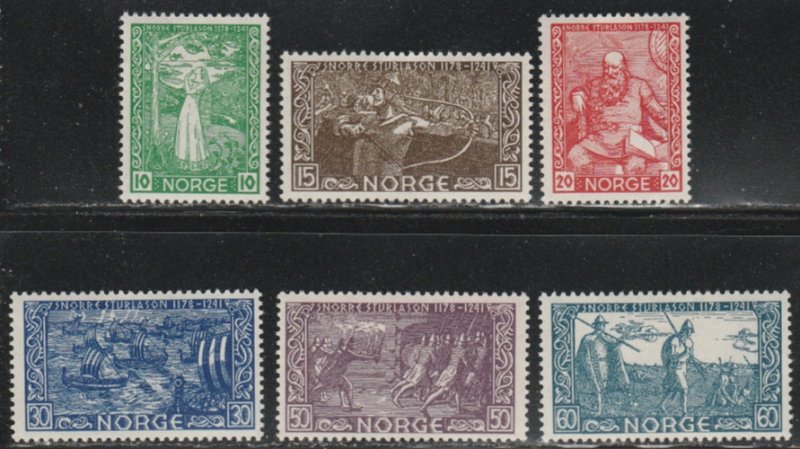 Norway #240-245 Mint Hinged Full Set of 6 cv $5.95
