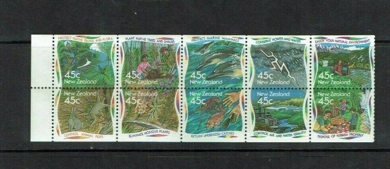 New Zealand: 1995, Environment,  booklet pane,   MNH set