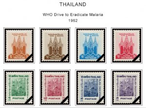 COLOR PRINTED THAILAND 1941-1970 STAMP ALBUM PAGES (29 illustrated pages)