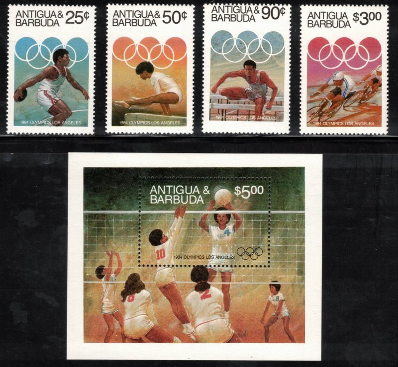 ANTIGUA 1984 Summer Olympics; Scott 740-44; MNH