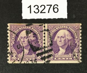 MOMEN: US STAMPS  # 721 LINE PAIR USED LOT #13276