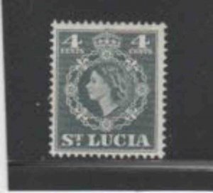 ST. LUCIA #160 1953 4c QEII MINT VF NH O.G aa