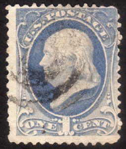 1881, US 1c, Franklin, Used, Sc 206