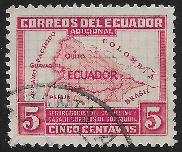 Ecuador #RA41 5c Map of Ecuador