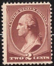 2c reddish brown unused 1883 Washington SC210