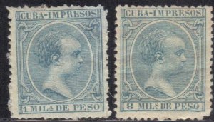 CUBA SC# P26+P30  **MH** 1896  NEWSPAPER STAMPS   SEE SCAN