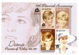 Saint Kitts 2007 - Princess Diana - Sheet of 4 Stamps - Scott #700  - MNH