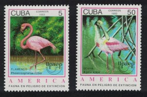 Caribic Flamingo Spoonbill Birds UPAEP 2v 1993 MNH SG#3850-3851