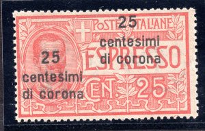 Dalmatia - Espresso 25 cent. of crown no. 1st double overprint