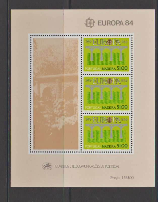 Portugal Madeira 94a Souvenir Sheet 1984 Europa Issue MNH CEPT 25th Anniversary