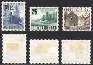 Norfolk Island SG37/39 1960 QEII Set of 3 with Surcharge Used