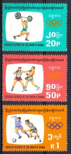 Burma Sc# 277-279 MNH 1980 Summer Olympics