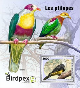 NIGER - 2022 - Fruit Doves - Perf Souv Sheet  - Mint Never Hinged